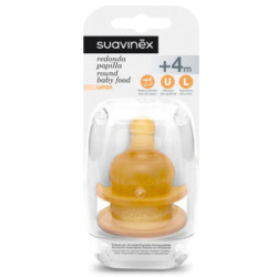 Suavinex Tetina De Látex Boca Ancha Papilla +4M 2 Uds.